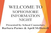 SOPHOMORE INFORMATION NIGHT · 2016. 8. 3. · welcome to sophomore information night ... • english 11r or ap english language & composition • united states history regents or