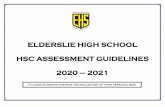 ELDERSLIE HIGH SCHOOL HSC ASSESSMENT GUIDELINES · arranged by the Head Teacher. The result of this task will depend on the success of your Application. If it is not successful, a