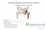 Total Hip Replacement Exercise ooklet - Sunnybrook Hospital · 2020. 11. 25. · 12. rab Walk ring your feet together and tie a Theraand® just above your knees Stand with feet shoulder