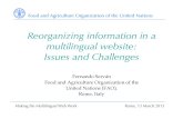 Reorganizing information in a multilingual website: Issues ...€¦ · Reorganizing information in a multilingual website: ! Issues and Challenges Fernando Serván! Food and Agriculture