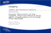 Factor Structure of the TOEFL Internet-Based Test (iBT ...Yasuyo Sawaki Lawrence Stricker Andreas Oranje ISSN 1930-9317 TOEFL iBT Research Report TOEFLiBT-04 February 2008 Factor Structure