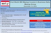 Fort Worth IBD Meetup Investor’s Business Daily Meetup Group · 2016. 12. 15. · Nasdaq Daily Chart S&P500 Daily Chart 2 Today’s Market Action- Using Investors.com Web Site Market