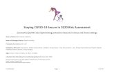 Staying COVID-19 Secure in 2020 Risk Assessment · 2020. 9. 3. · Confidential Page 1 8/25/20 Staying COVID-19 Secure in 2020 Risk Assessment Coronavirus (COVID-19): implementing