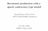 Resonance production with a quark coalescence type model · 2008. 4. 4. · Resonance production with a quark coalescence type model Gergő Hamar, Péter Lévai (MTA KFKI RMKI, Budapest)