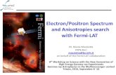 Electron/Positron Spectrum and Anisotropies search with Fermi …scineghe2010.ts.infn.it/allegati/talks/ThursdaySept9/18... · 2012. 2. 6. · Electron/Positron Spectrum and Anisotropies