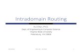 IntradomainRouting - GitHub Pages...Acknowledgements Some pictures used in this presentation were obtained from the Internet The instructor used the following references Larry L. Peterson