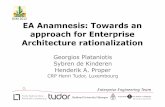 DSM2012 EA Anamnesis: Towards an approach for ...1 EA Anamnesis: Towards an approach for Enterprise Architecture rationalization Georgios Plataniotis Sybren de Kinderen Henderik A.