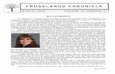 MARCH 2020 CROSSLANDS CHRONICLE · 2020. 2. 27. · MARCH 2020 MARCH 2020 VOLUME 47,NUMBER 3 CROSSLANDS CHRONICLE MEET LISA MARSILIO On February 7, I had the pleasure of interviewing