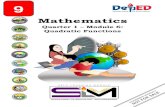 Quarter 1 Module 6: Quadratic Functions · 1 Mathematics – 9 Self-Learning Module (SLM) Quarter 1 – Module 6: Quadratic Functions First Edition, 2020 Republic Act 8293, section