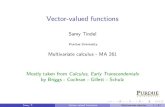 Vector-valued functions - Purdue University · 2020. 9. 11. · Vector-valued functions SamyTindel Purdue University Multivariatecalculus-MA261 MostlytakenfromCalculus, Early Transcendentals