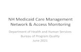 NH Medicaid Care Management Network & Access Monitoring...NCQA Standards Network Adequacy Grievance and Appeals Member Survey (CAHPS) Utilization & Appropriate Use Provider Secret