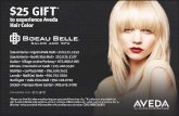 25 GIFT - Home | Boeaubelle Salon and Spa | Texas, Louisianaboeaubelle.com/downloads/25-color-promo.pdf · 2017. 3. 31. · to experience Aveda Hair Color *Please mention this offer