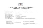 OFFICE OF THE STATE CORONER FINDINGS OF INQUEST