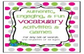 Authentic, Engaging, & Fun Vocabulary