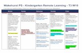 Kindergarten Remote Learning - T3 W10