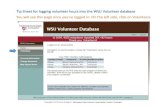 Tip Sheet for logging volunteer hours into the WSU ...