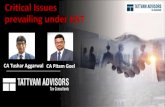 Critical Issues prevailing under GST