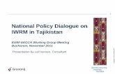 National Policy Dialogue on IWRM in Tajikistan