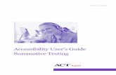 Accessibility User’s Guide Summative Testing