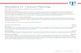 Standard 11: Lesson Planning