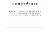 United States of America's Constitution of 1789 with ...