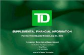 SUPPLEMENTAL FINANCIAL INFORMATION - TD Bank