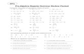 Pre-Algebra Regular Summer Review Packet