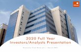 2020 Full Year Investors/Analysts Presentation