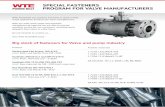 SPECIAL FASTENERS PROGRAM FOR VALVE MANUFACTURERS