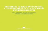 Hiring ExcEptional community collEgE prEsidEnts