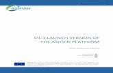 D1.1 Launch version of the Ashvin Platform