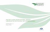ACR VALIDATION AND VERIFICATION STANDARD