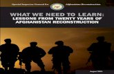 SIGAR 21-46-LL What We Need to Learn: Lessons from Twenty ...