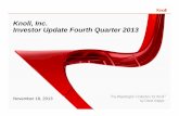 Knoll, Inc. Investor Update Fourth Quarter 2013