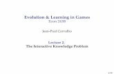 Blue Evolution & Learning in Games Econ 243B