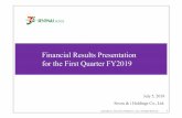 Financial Results Presentation for the First Quarter FY2019