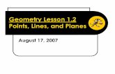 Geometry Lesson 1.2 Points, Lines, and Planes
