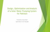 Design, Optimization and Analysis of a Solar Water Pumping ...