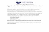 Jazz Studies Program Application Form & Audition Information