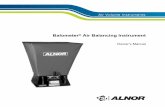 Balometer Air Balancing Instrument Owner's Manual