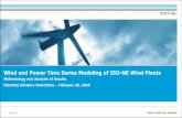 Wind and Power Time Series Modeling of ISO-NE Wind Plants