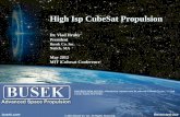 High Isp CubeSat Propulsion