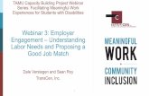 Webinar 3: Employer Engagement –Understanding Labor Needs ...