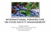 INTERNATIONAL PERSPECTIVE ON FOOD SAFETY MANAGEMENT