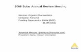 2008 Solar Annual Review Meeting
