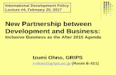 New Partnership between Development and Business