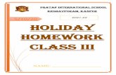 21 HOLIDAY HOMEWORK CLASS III - -:-:- PRATAP INTERNATIONAL