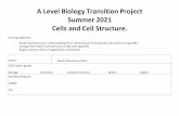A Level Biology Transition Project Summer 2021 Cells and ...