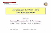 Rodrigues vectors and unit Quaternions