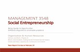 MANAGEMENT 3548 Social Entrepreneurship